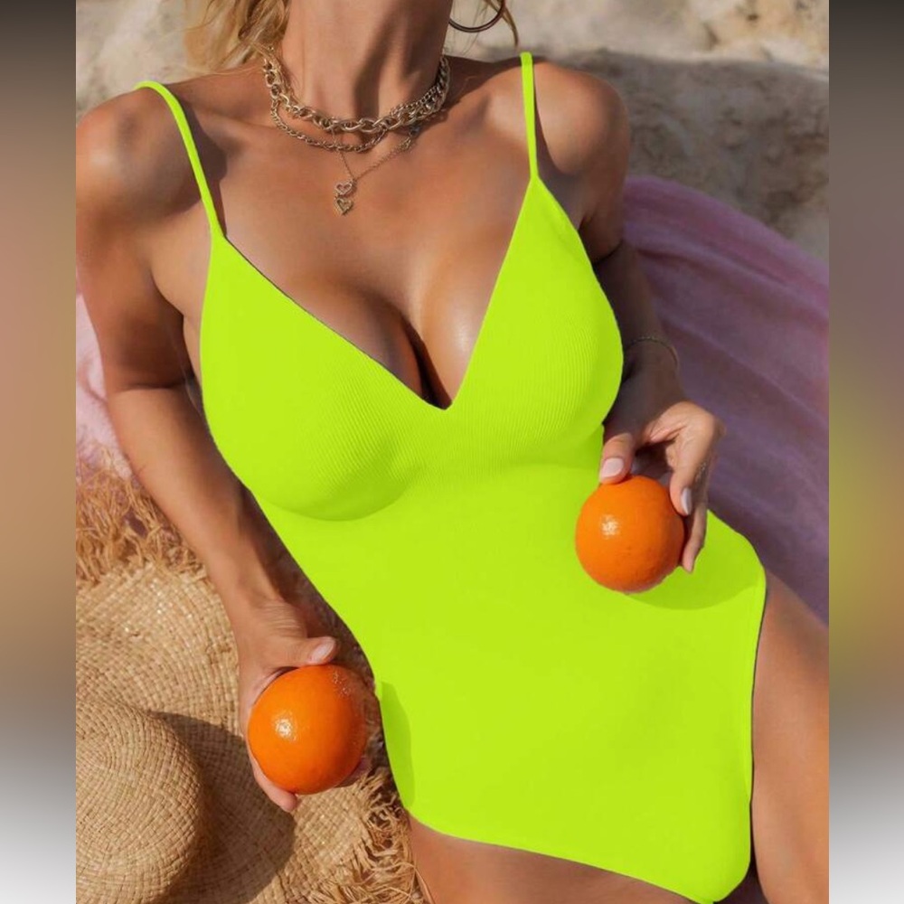 Vibrant Fluorescent Green Swimsuit